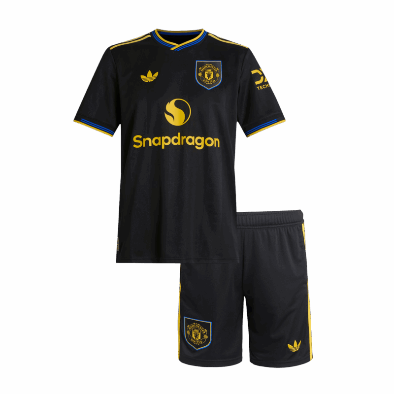 Manchester United Third Away Kids Soccer Jerseys Kit 2025/26