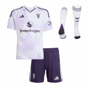 606637_1 Manchester United Away Kids Soccer Jerseys Full Kit 2025/26