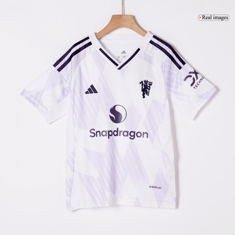 606637_3 Manchester United Away Kids Soccer Jerseys Full Kit 2025/26