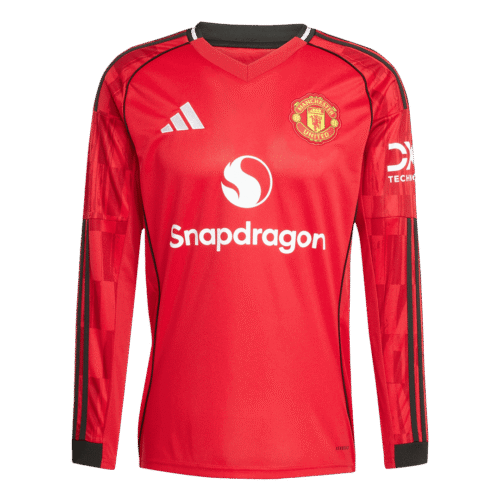 Manchester United Home Long Sleeve Soccer Jersey 2025/26