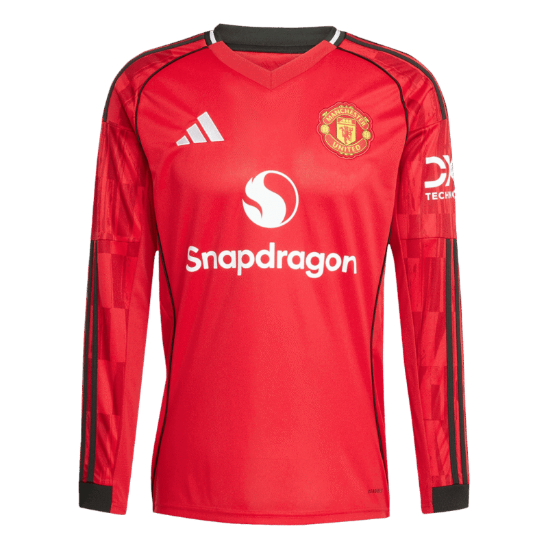 Manchester United Home Long Sleeve Soccer Jersey 2025/26
