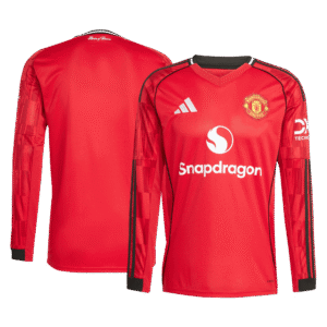 Manchester United Home Long Sleeve Soccer Jersey 2025/26