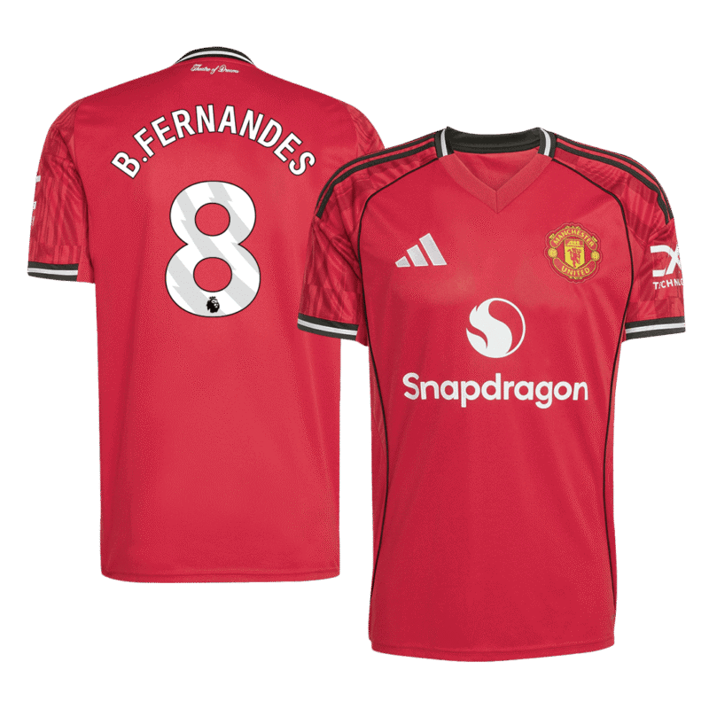 B.FERNANDES #8 Manchester United Home Soccer Jersey 2025/26