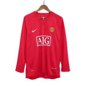 Vintage Soccer Jersey Manchester United Home Long Sleeve 2007/08