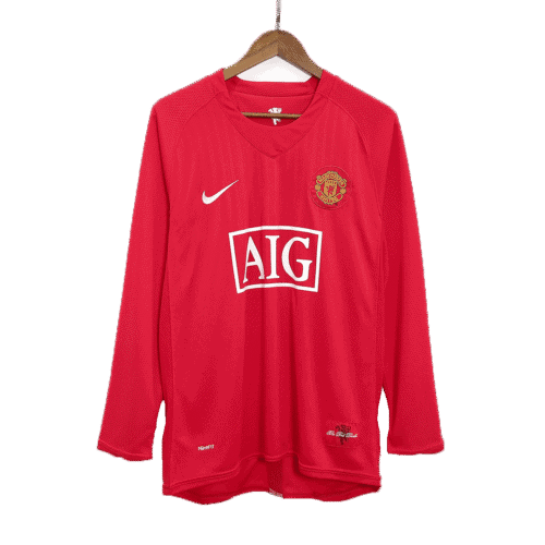 Vintage Soccer Jersey Manchester United Home Long Sleeve 2007/08
