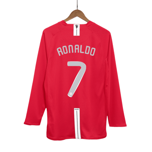 Vintage Soccer Jersey RONALDO #7 Manchester United Home Long Sleeve 2007/08 - UCL Final