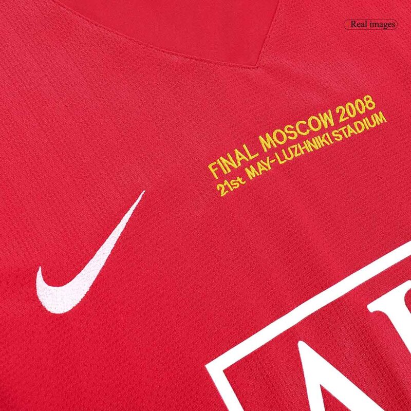 Vintage Soccer Jersey SCHOLES #18 Manchester United Home Long Sleeve 2007/08 - UCL Final