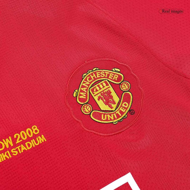 Vintage Soccer Jersey SCHOLES #18 Manchester United Home Long Sleeve 2007/08 - UCL Final