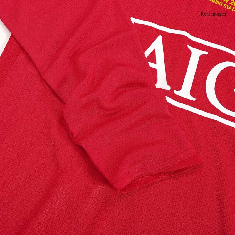 Vintage Soccer Jersey SCHOLES #18 Manchester United Home Long Sleeve 2007/08 - UCL Final