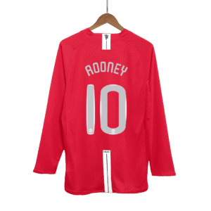 Vintage Soccer Jersey ROONEY #10 Manchester United Home Long Sleeve 2007/08 - UCL Final