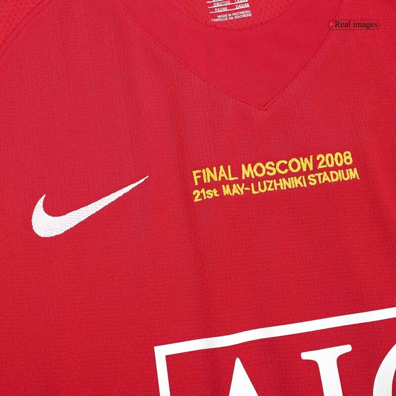 Vintage Soccer Jersey SCHOLES #18 Manchester United Home 2007/08 - UCL Final
