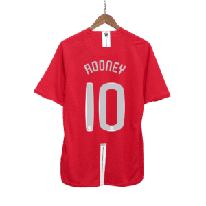 Vintage Soccer Jersey ROONEY #10 Manchester United Home 2007/08 - UCL Final