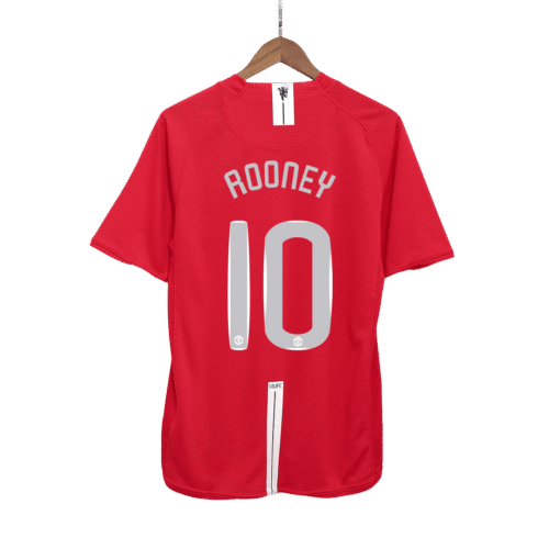 Vintage Soccer Jersey ROONEY #10 Manchester United Home 2007/08 - UCL Final