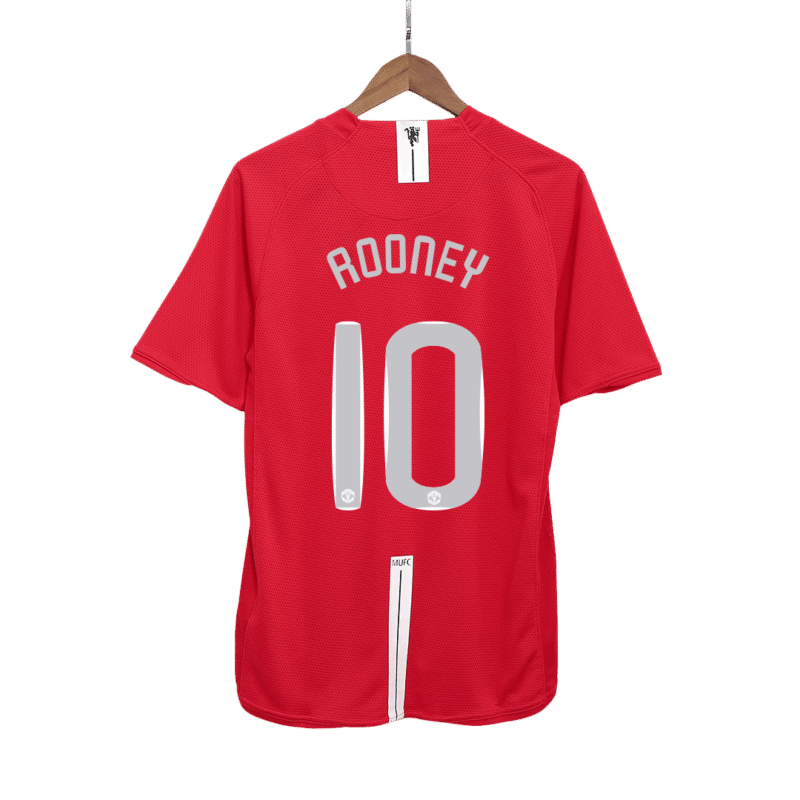 Vintage Soccer Jersey ROONEY #10 Manchester United Home 2007/08 - UCL Final