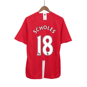 Vintage Soccer Jersey SCHOLES #18 Manchester United Home 2007/08