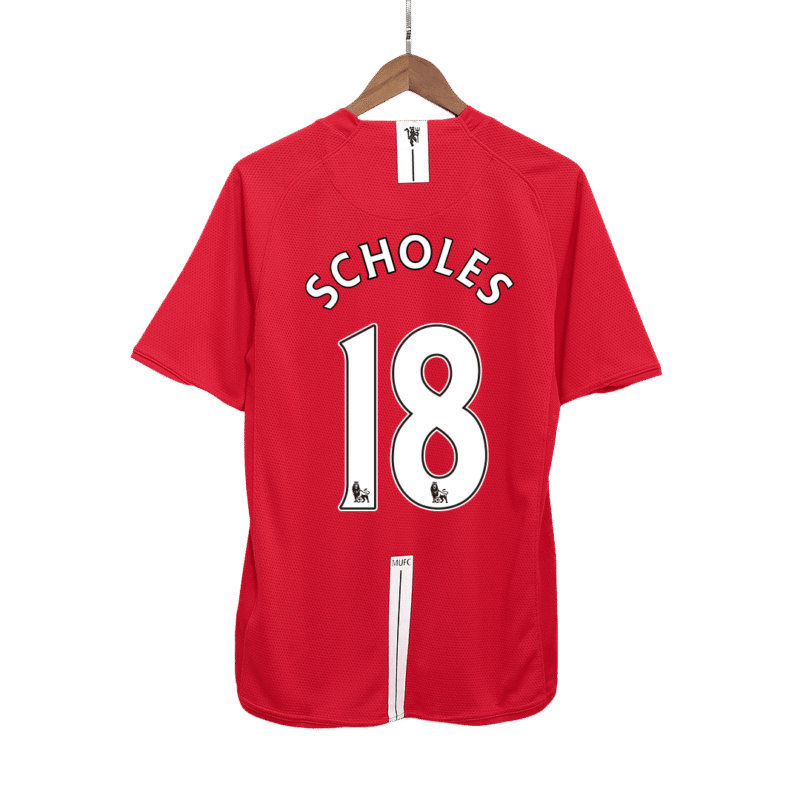 Vintage Soccer Jersey SCHOLES #18 Manchester United Home 2007/08