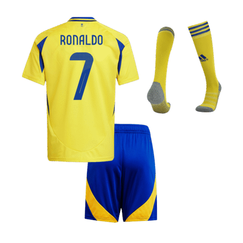 RONALDO #7 Al Nassr Home Kids Soccer Jerseys Full Kit 2024/25 - ACL