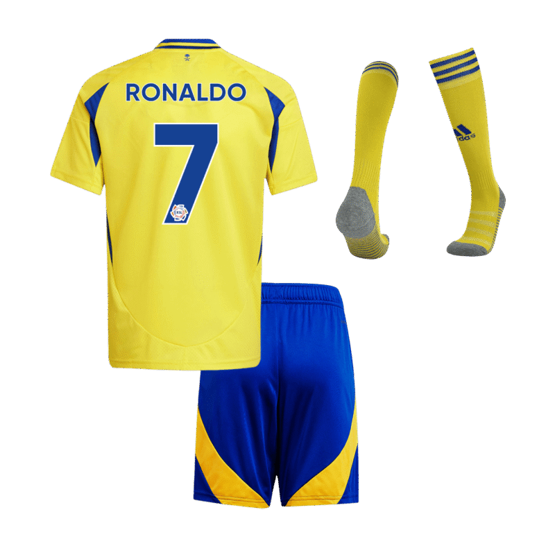 RONALDO #7 Al Nassr Home Kids Soccer Jerseys Full Kit 2024/25