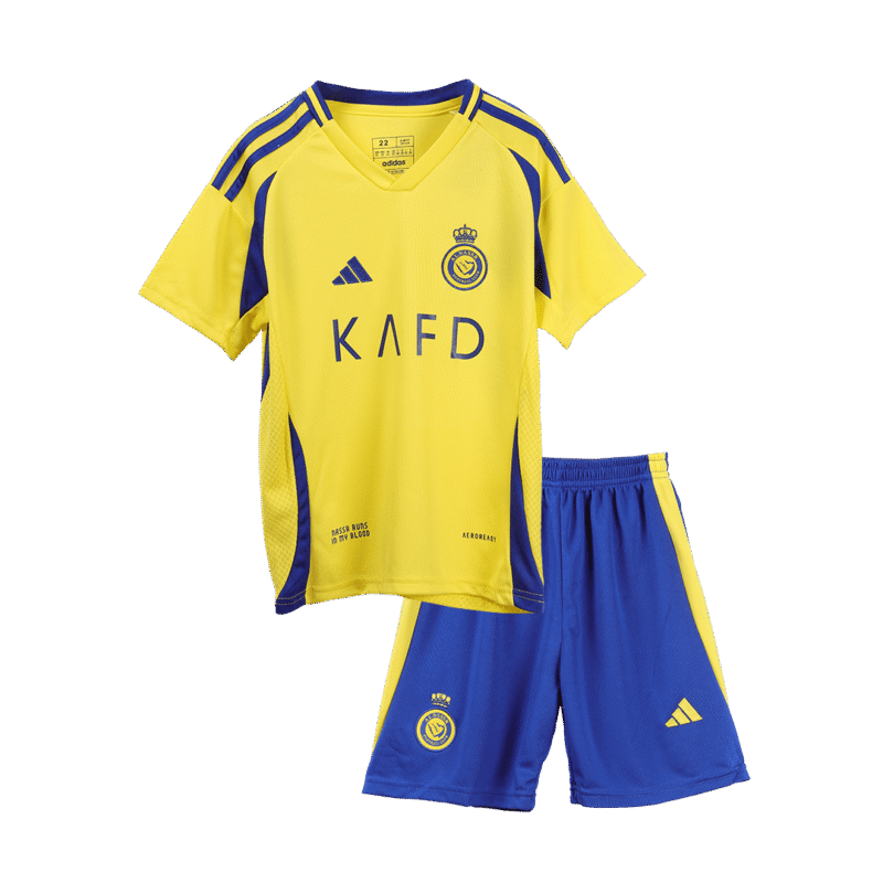 RONALDO #7 Al Nassr Home Kids Soccer Jerseys Full Kit 2024/25