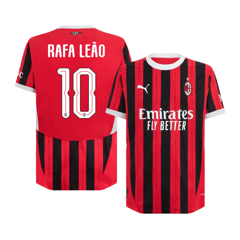 RAFA LEÃO #10 AC Milan Home Authentic Soccer Jersey 2024/25 - UCL