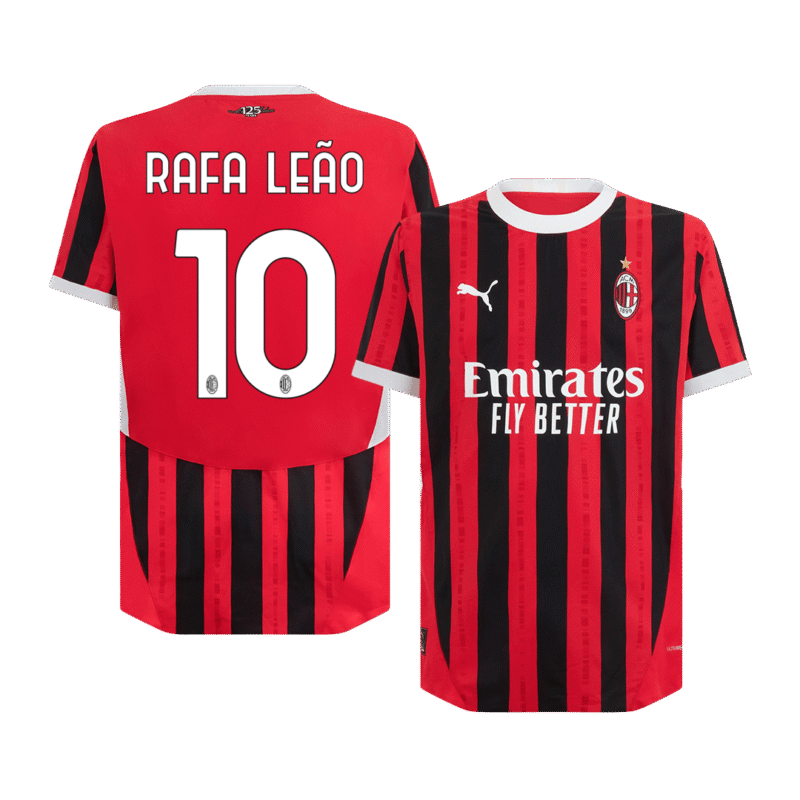 RAFA LEÃO #10 AC Milan Home Authentic Soccer Jersey 2024/25