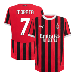 MORATA #7 AC Milan Home Authentic Soccer Jersey 2024/25 - UCL