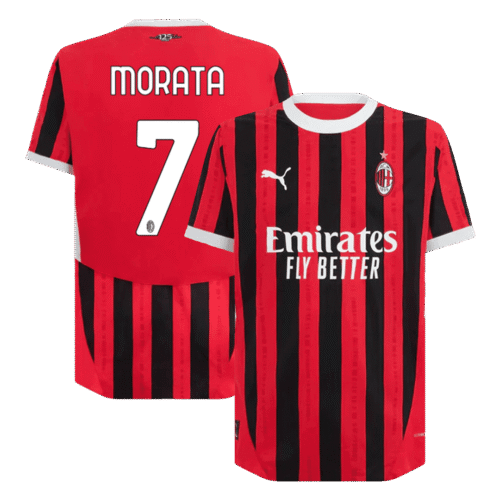 MORATA #7 AC Milan Home Authentic Soccer Jersey 2024/25 - UCL