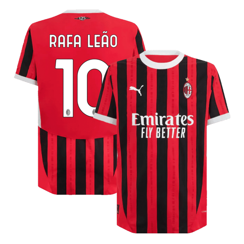 RAFA LEÃO #10 AC Milan Home Authentic Soccer Jersey 2024/25