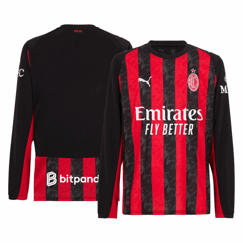 AC Milan Long Sleeve Home Soccer Jersey 2025/26