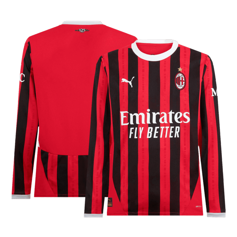 AC Milan Home Long Sleeve Soccer Jersey 2024/25