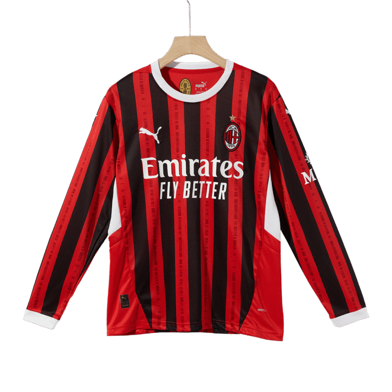 AC Milan Home Long Sleeve Soccer Jersey 2024/25