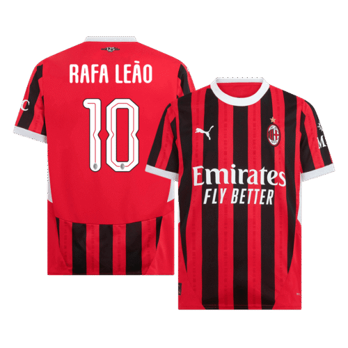 RAFA LEÃO #10 AC Milan Home Soccer Jersey 2024/25 - UCL