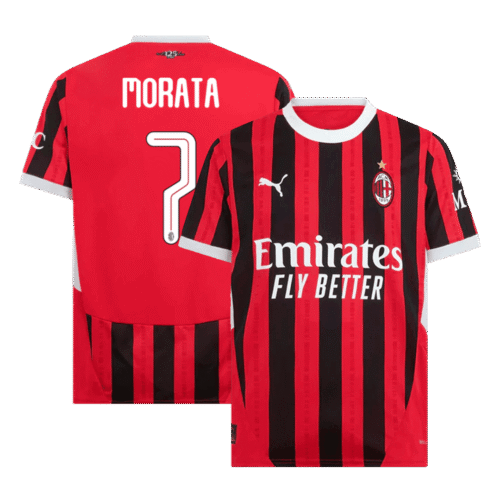 MORATA #7 AC Milan Home Soccer Jersey 2024/25