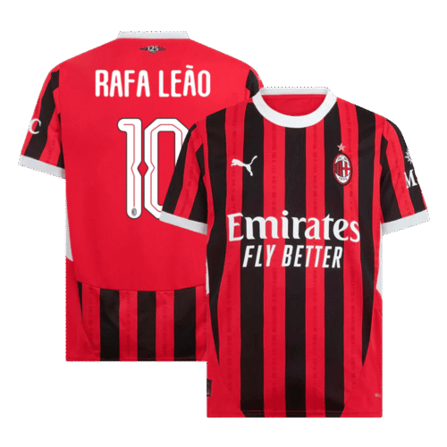 RAFA LEÃO #10 AC Milan Home Soccer Jersey 2024/25 - UCL