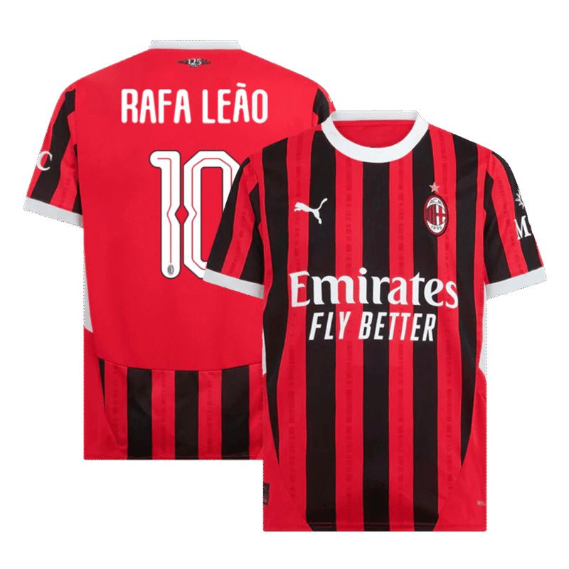 RAFA LEÃO #10 AC Milan Home Soccer Jersey 2024/25 - UCL