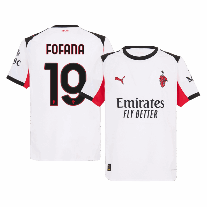 FOFANA #19 Authentic AC Milan Away Soccer Jersey 2025/26 White
