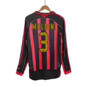 Vintage Soccer Jersey MALDINI #3 AC Milan Home Long Sleeve 2006/07