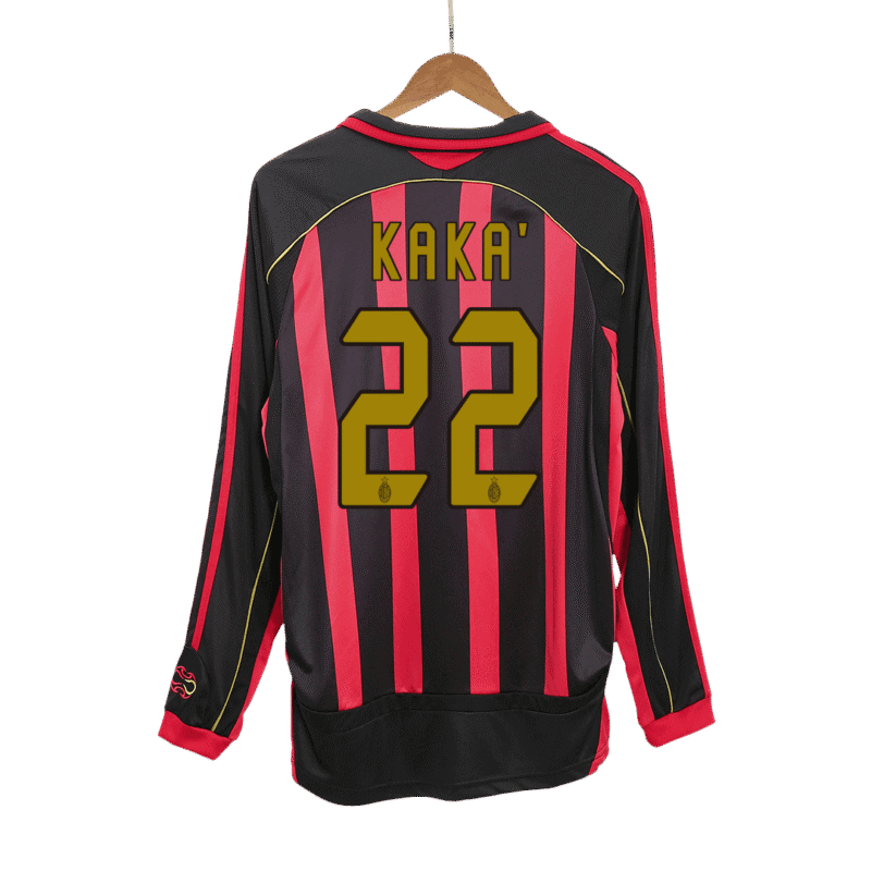 Vintage Soccer Jersey KAKA' #22 AC Milan Home Long Sleeve 2006/07