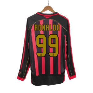 Vintage Soccer Jersey RONALDO #99 AC Milan Home Long Sleeve 2006/07