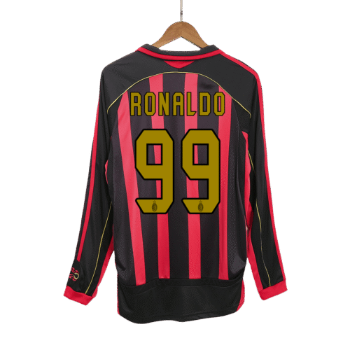 Vintage Soccer Jersey RONALDO #99 AC Milan Home Long Sleeve 2006/07