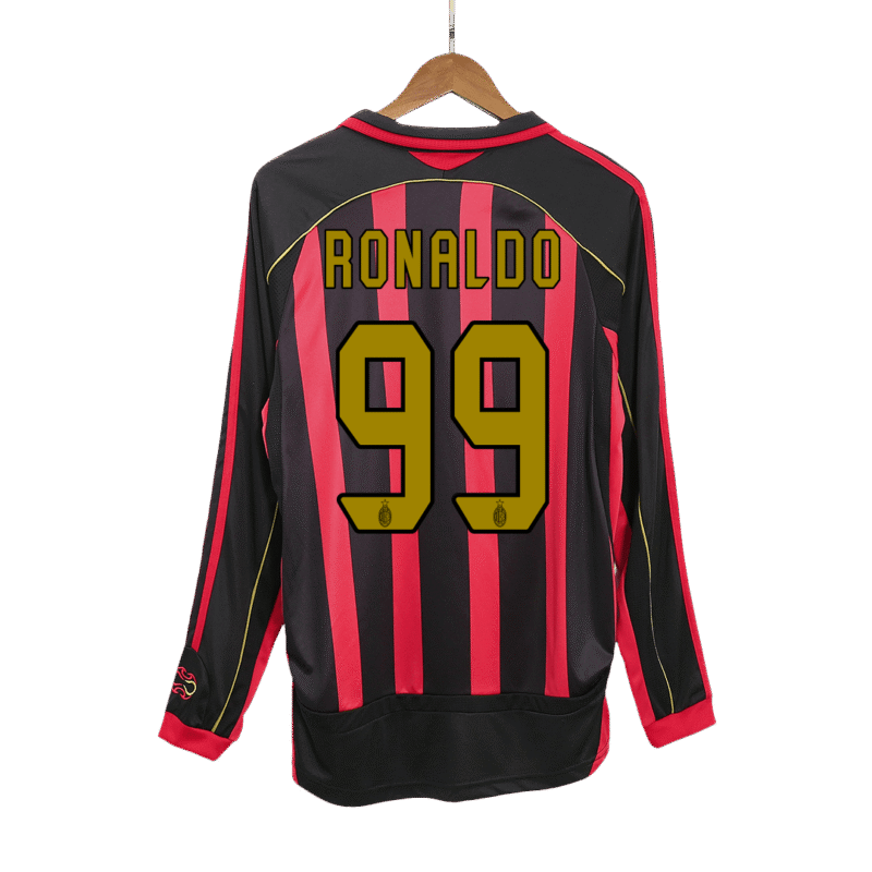 Vintage Soccer Jersey RONALDO #99 AC Milan Home Long Sleeve 2006/07