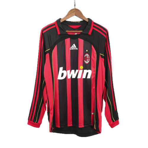 Vintage Soccer Jersey AC Milan Home Long Sleeve 2006/07