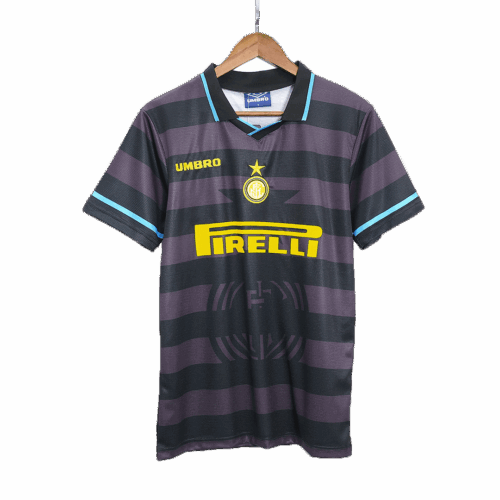 Men's Retro 1997/98 Inter Milan Europa League Away Soccer Jersey Shirt