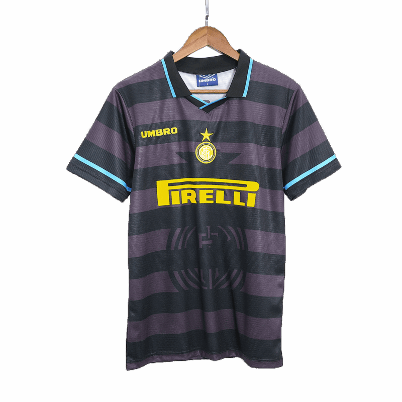 Men's Retro 1997/98 Inter Milan Europa League Away Soccer Jersey Shirt