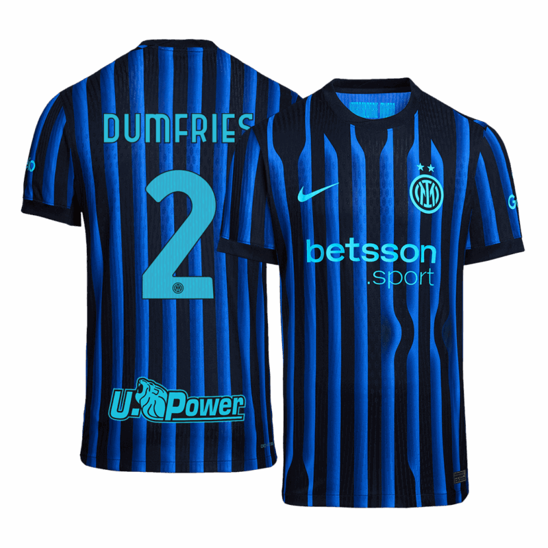 DUMFRIES #2 Authentic Inter Milan Home Soccer Jersey 2025/26 Blue&Black