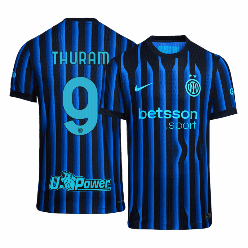 THURAM #9 Authentic Inter Milan Home Soccer Jersey 2025/26 Blue&Black