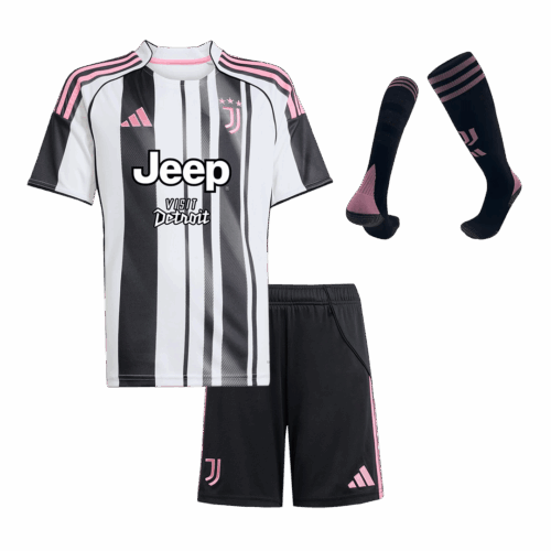 Juventus Home Kids Soccer Jerseys Full Kit 2025/26