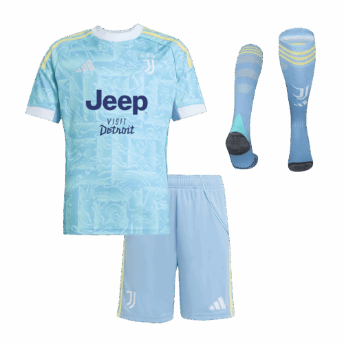 Juventus Away Kids Soccer Jerseys Full Kit 2025/26