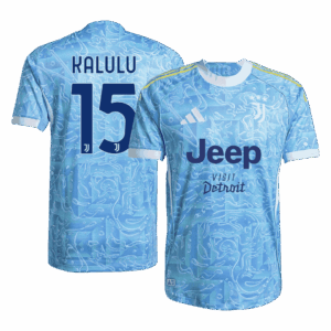 KALULU #15 Authentic Juventus Away Soccer Jersey 2025/26 Blue