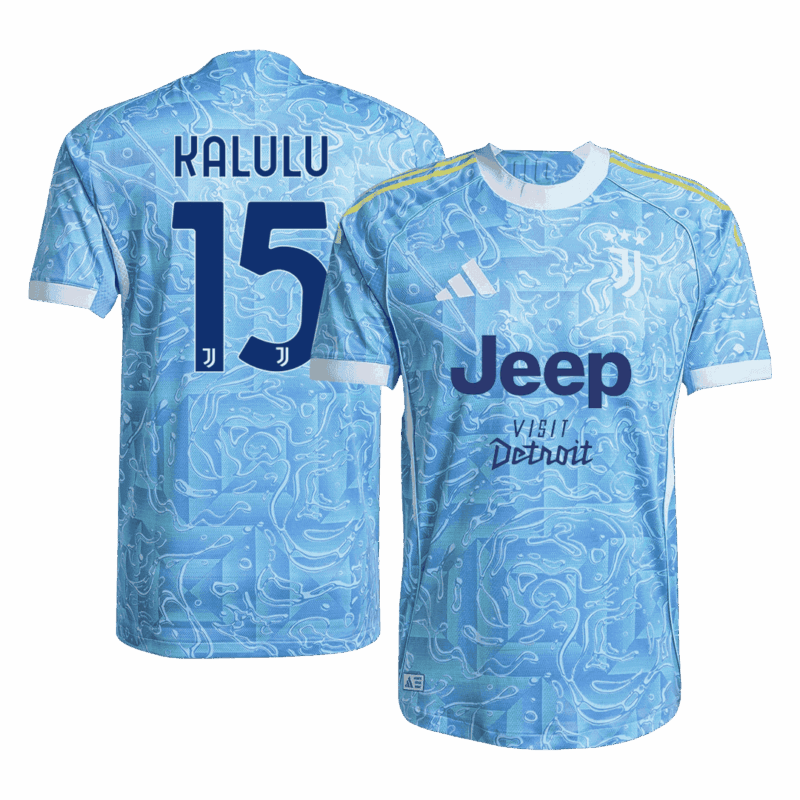KALULU #15 Authentic Juventus Away Soccer Jersey 2025/26 Blue